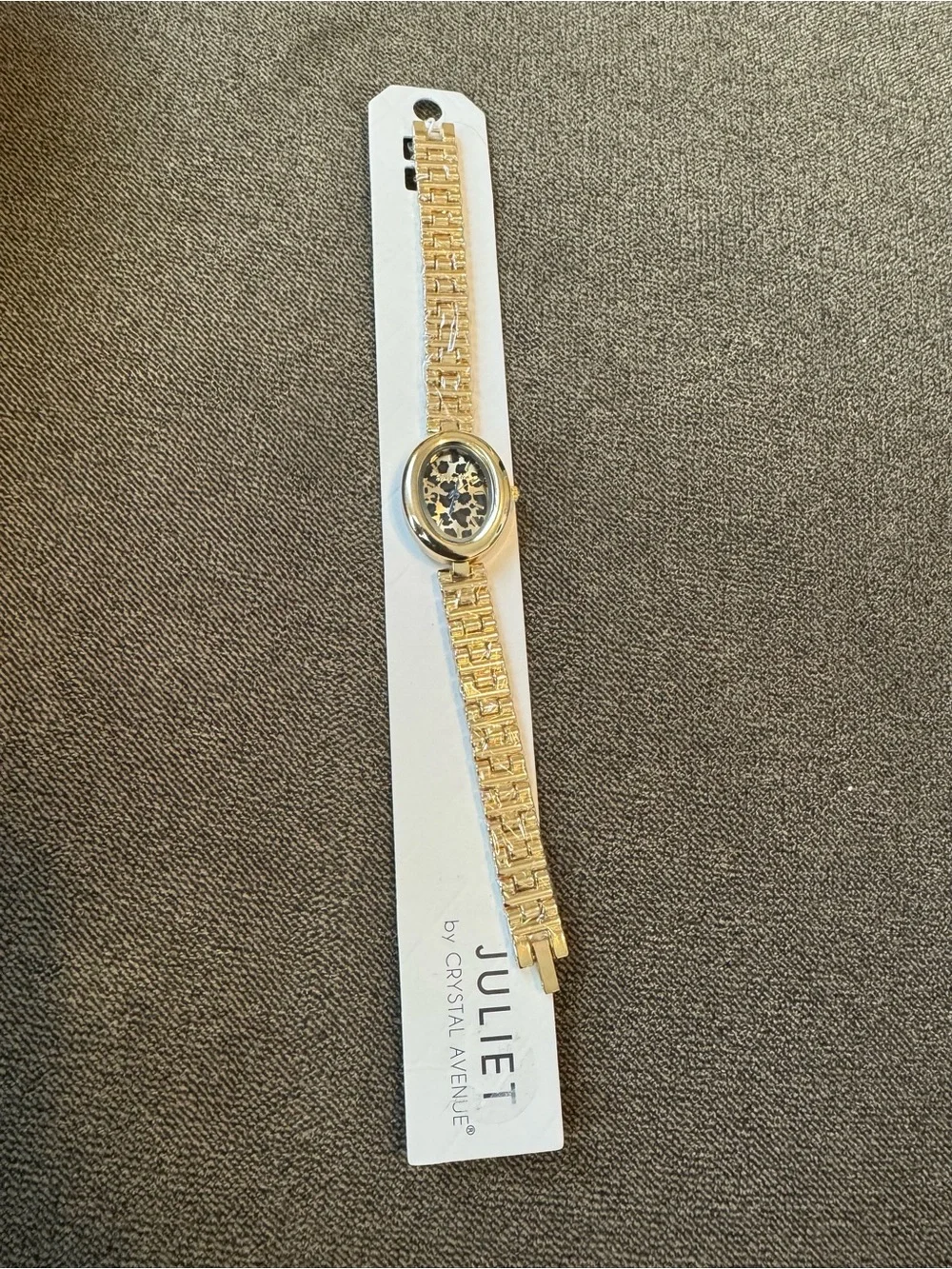 Juliet Gold-Tone Leopard Print Dial Bracelet Watch